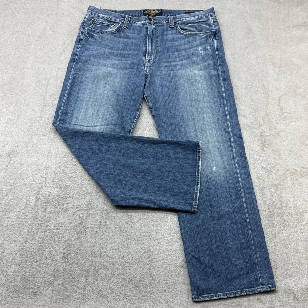 Lucky Brand 361 Vintage Straight Jeans Mens 36x30 Blue Nirvana Wash Stretch